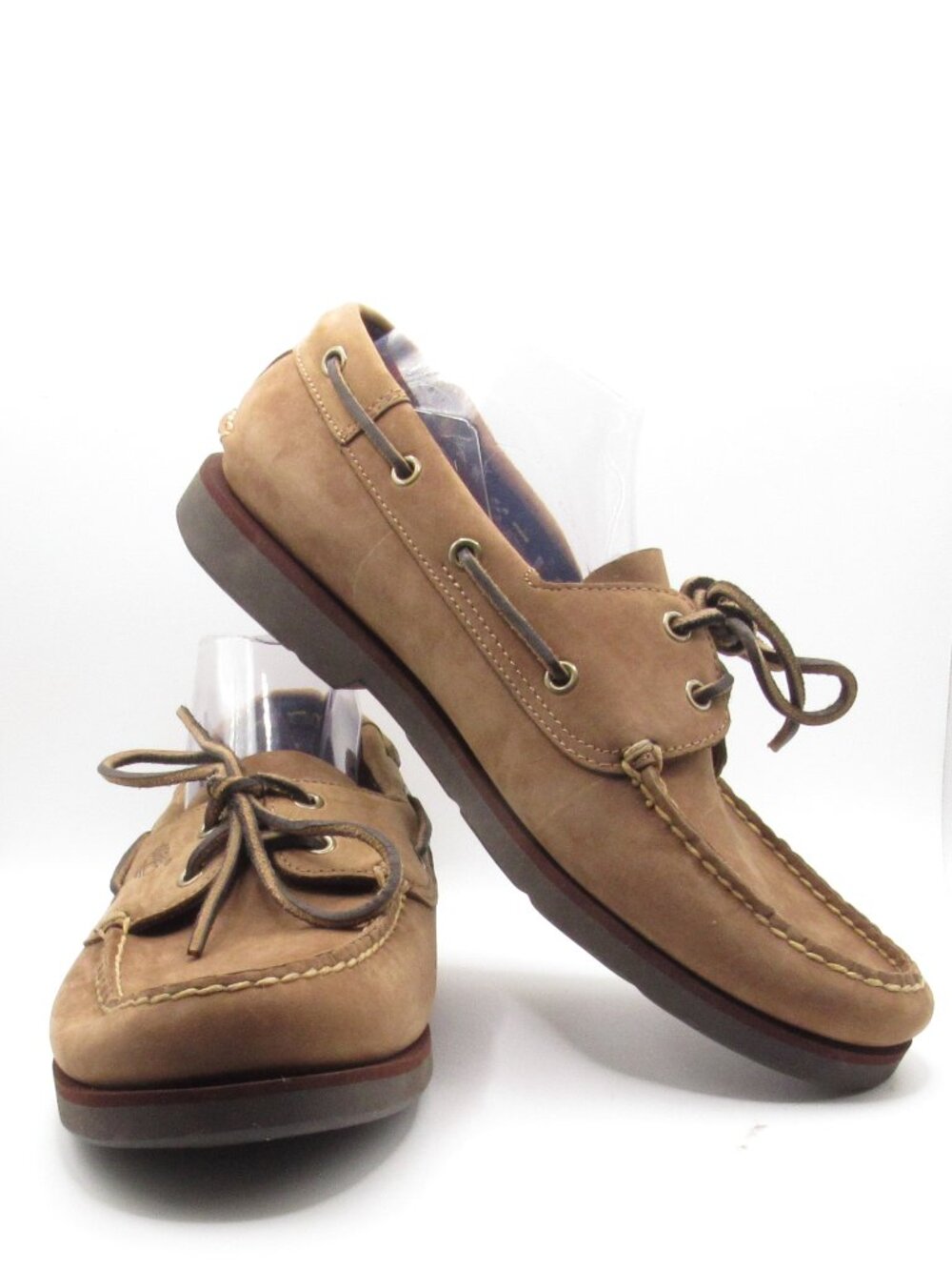 Timberland Tan Suede Two-Eye Boat Shoes Size 10.5 Leather Upper Good Condition